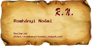 Romhányi Noémi névjegykártya